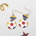 Colombia Flag Soccer Ball Link Drop Earrings