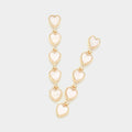 Pearl Heart Pendant Link Dropdown Earrings
