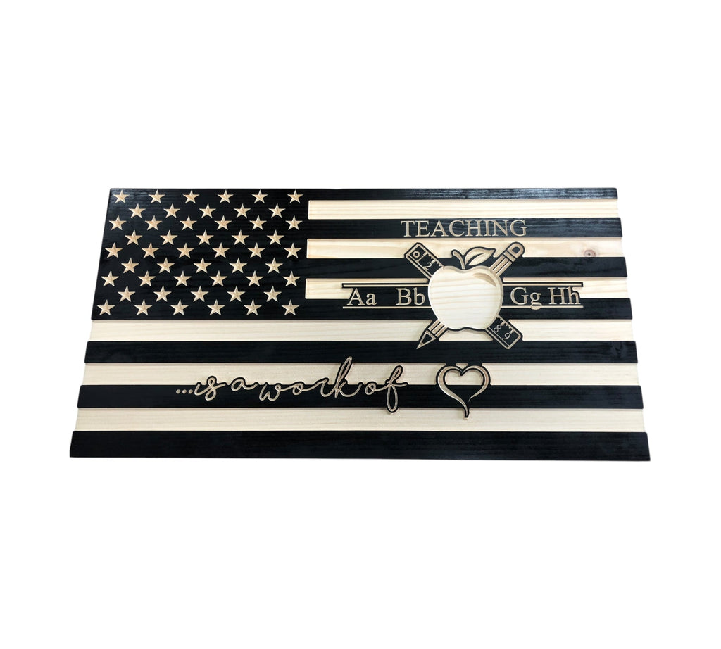Personalized Teacher Appreciation Wooden Flag