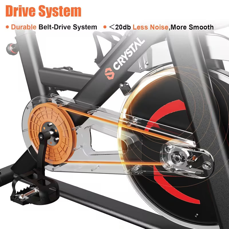 FIT Indoor Exercise Bike, Cycling Bike Plus Magnetic Resistance/Brake Pad Stationary Bike with Tablet Holder LCD Monitor 300lbs Weight Capacity &Upgraded Comfortable Seat Cushion