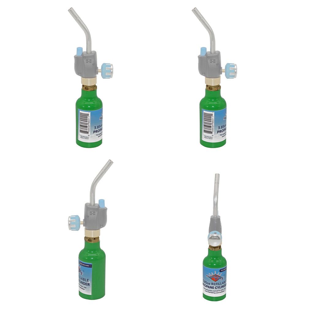 Flame King Eco Friendly 1/4 lb Refillable Mini Propane Tank Cylinder