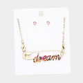 Dream Rhinestone Pave Safety Pin Pendant Necklace
