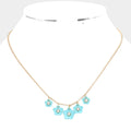 Stone Embellished Flower Necklace