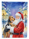 Airedale Terrier with Santa Claus Garden Flag Mailbox Decorative Yard Banner Outside Patio Artwork for Flower Beds, Garden Size, Multicolor