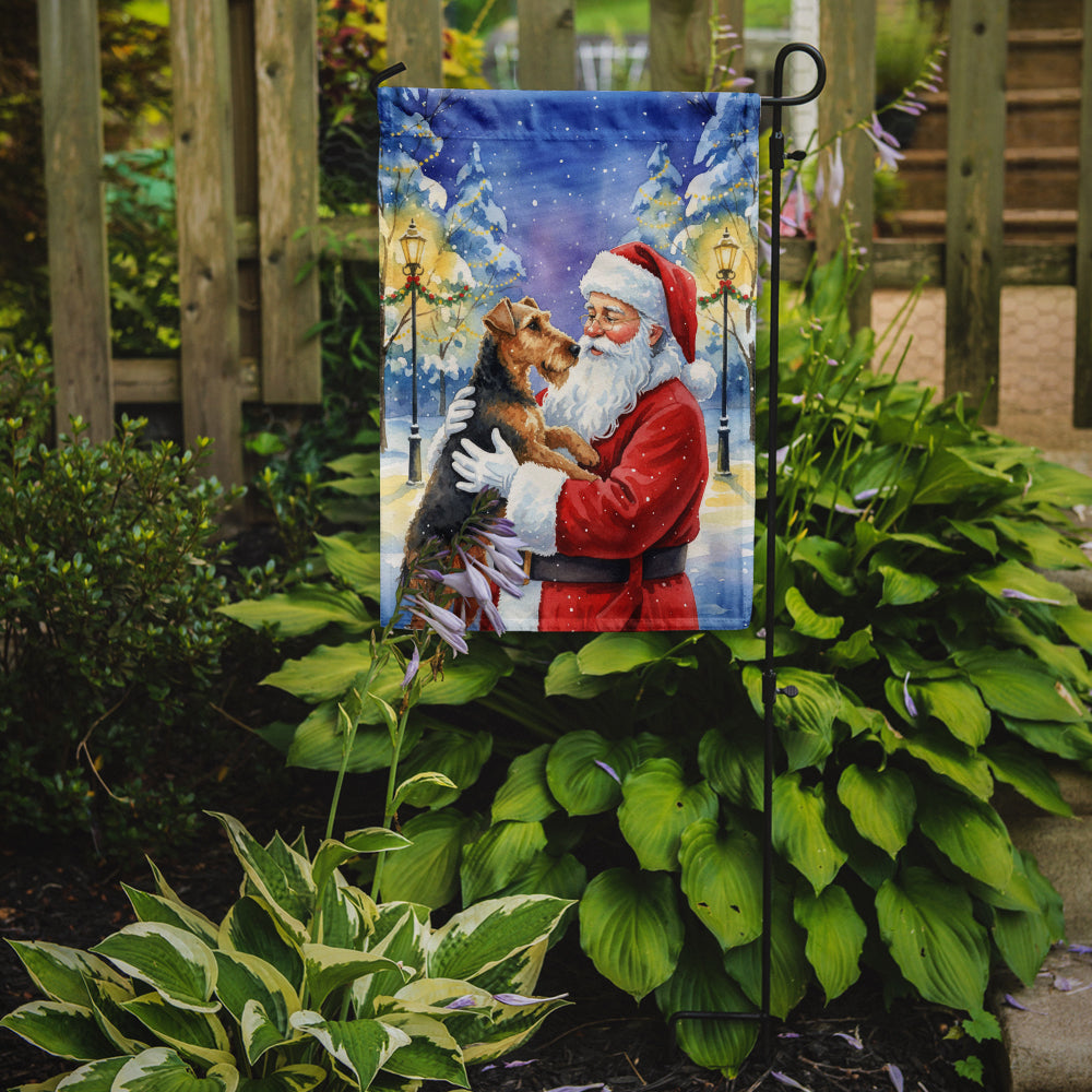 Airedale Terrier with Santa Claus Garden Flag Mailbox Decorative Yard Banner Outside Patio Artwork for Flower Beds, Garden Size, Multicolor