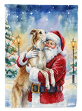 Borzoi/ with Santa Claus Garden Flag Mailbox Decorative Yard Banner Outside Patio Artwork for Flower Beds, Garden Size, Multicolor
