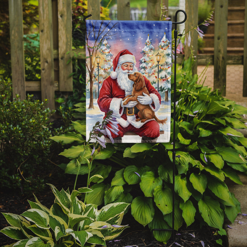 Boykin Spaniel with Santa Claus Garden Flag Mailbox Decorative Yard Banner Outside Patio Artwork for Flower Beds, Garden Size, Multicolor