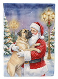 Bullmastiff with Santa Claus Garden Flag Mailbox Decorative Yard Banner Outside Patio Artwork for Flower Beds, Garden Size, Multicolor
