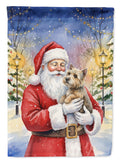 Cairn Terrier with Santa Claus Garden Flag Mailbox Decorative Yard Banner Outside Patio Artwork for Flower Beds, Garden Size, Multicolor