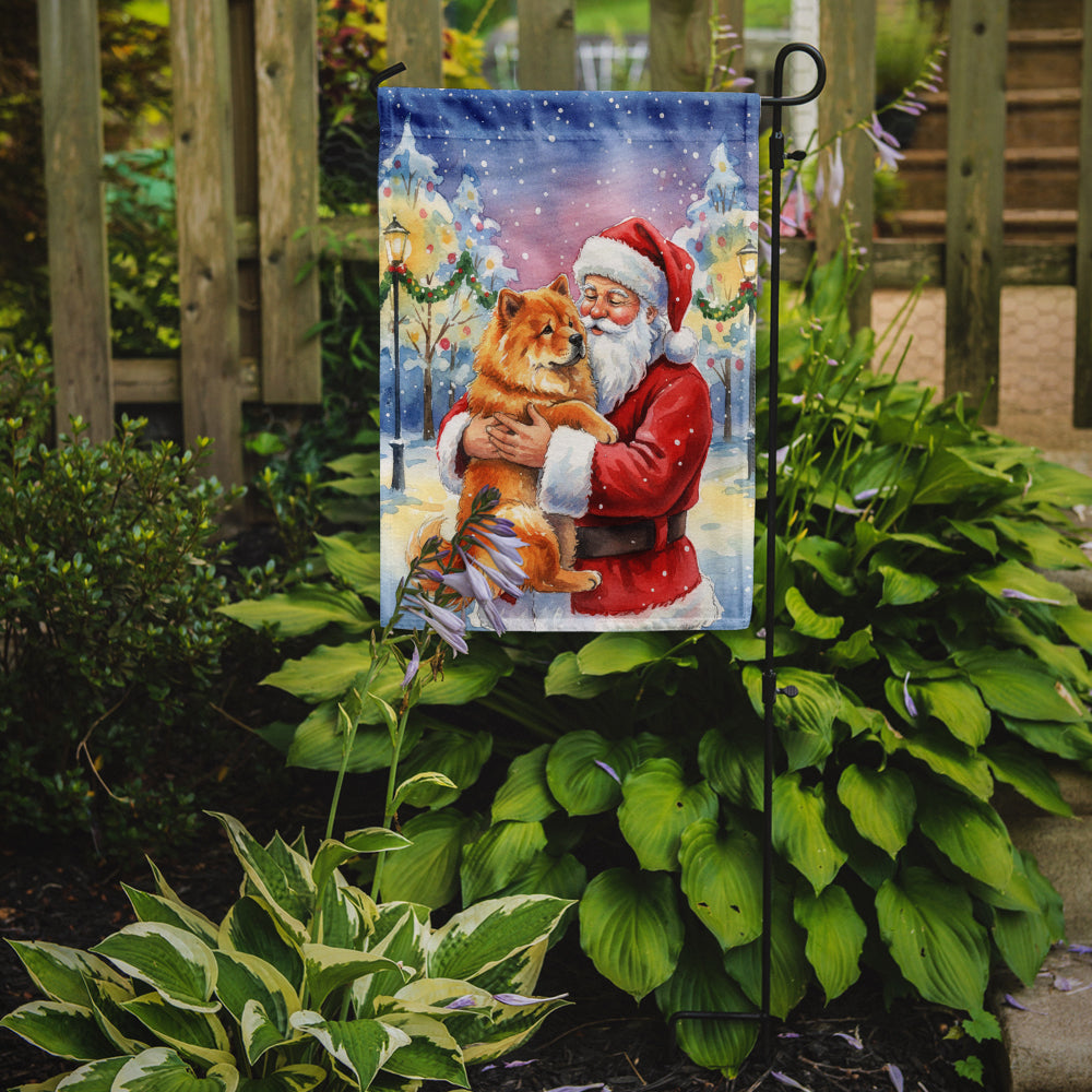 Chow Chow with Santa Claus Garden Flag Mailbox Decorative Yard Banner Outside Patio Artwork for Flower Beds, Garden Size, Multicolor