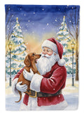 Dachshund with Santa Claus Garden Flag Mailbox Decorative Yard Banner Outside Patio Artwork for Flower Beds, Garden Size, Multicolor