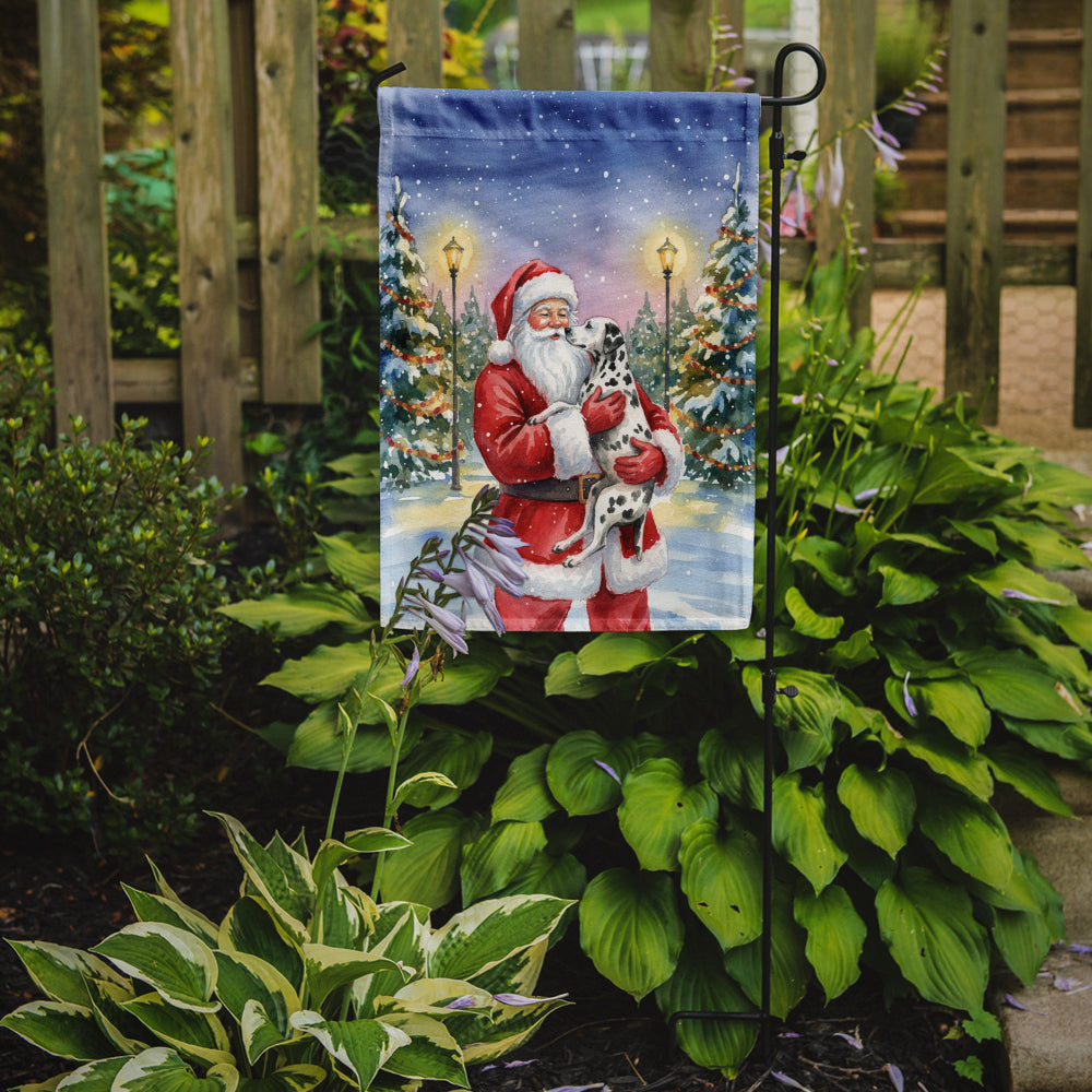 Dalmatian with Santa Claus Garden Flag Mailbox Decorative Yard Banner Outside Patio Artwork for Flower Beds, Garden Size, Multicolor