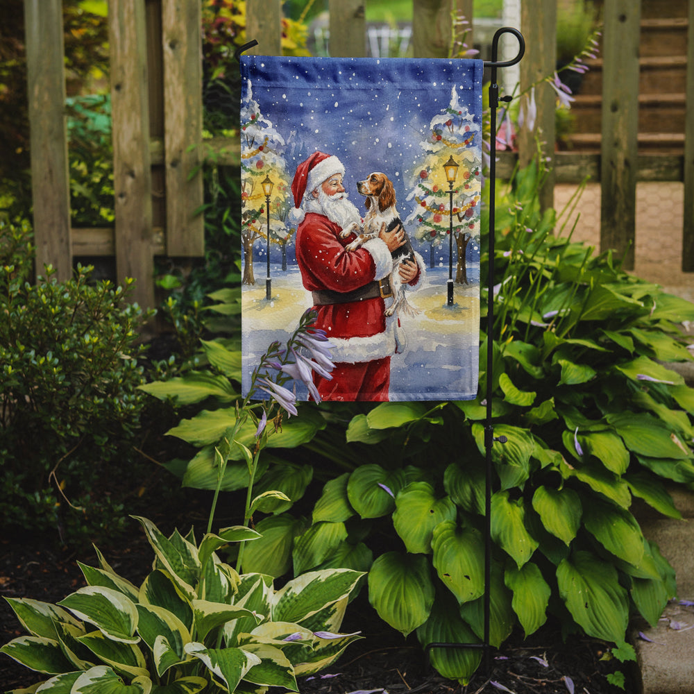 English Setter with Santa Claus Garden Flag Mailbox Decorative Yard Banner Outside Patio Artwork for Flower Beds, Garden Size, Multicolor