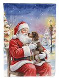 German Wirehaired Pointer with Santa Claus Garden Flag Mailbox Decorative Yard Banner Outside Patio Artwork for Flower Beds, Garden Size, Multicolor
