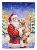 Goldendoodle with Santa Claus Garden Flag Mailbox Decorative Yard Banner Outside Patio Artwork for Flower Beds, Garden Size, Multicolor