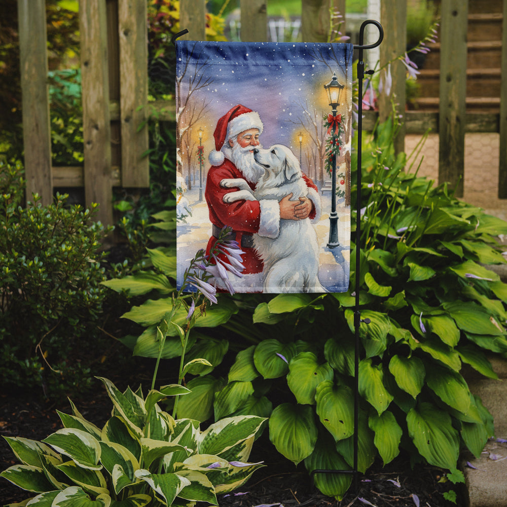 Great Pyrenees with Santa Claus Garden Flag Mailbox Decorative Yard Banner Outside Patio Artwork for Flower Beds, Garden Size, Multicolor