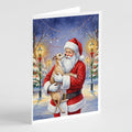 Italian Greyhound with Santa Claus Greeting Cards Pack of 8 Blank Cards with Envelopes Whimsical A7 Size 5x7