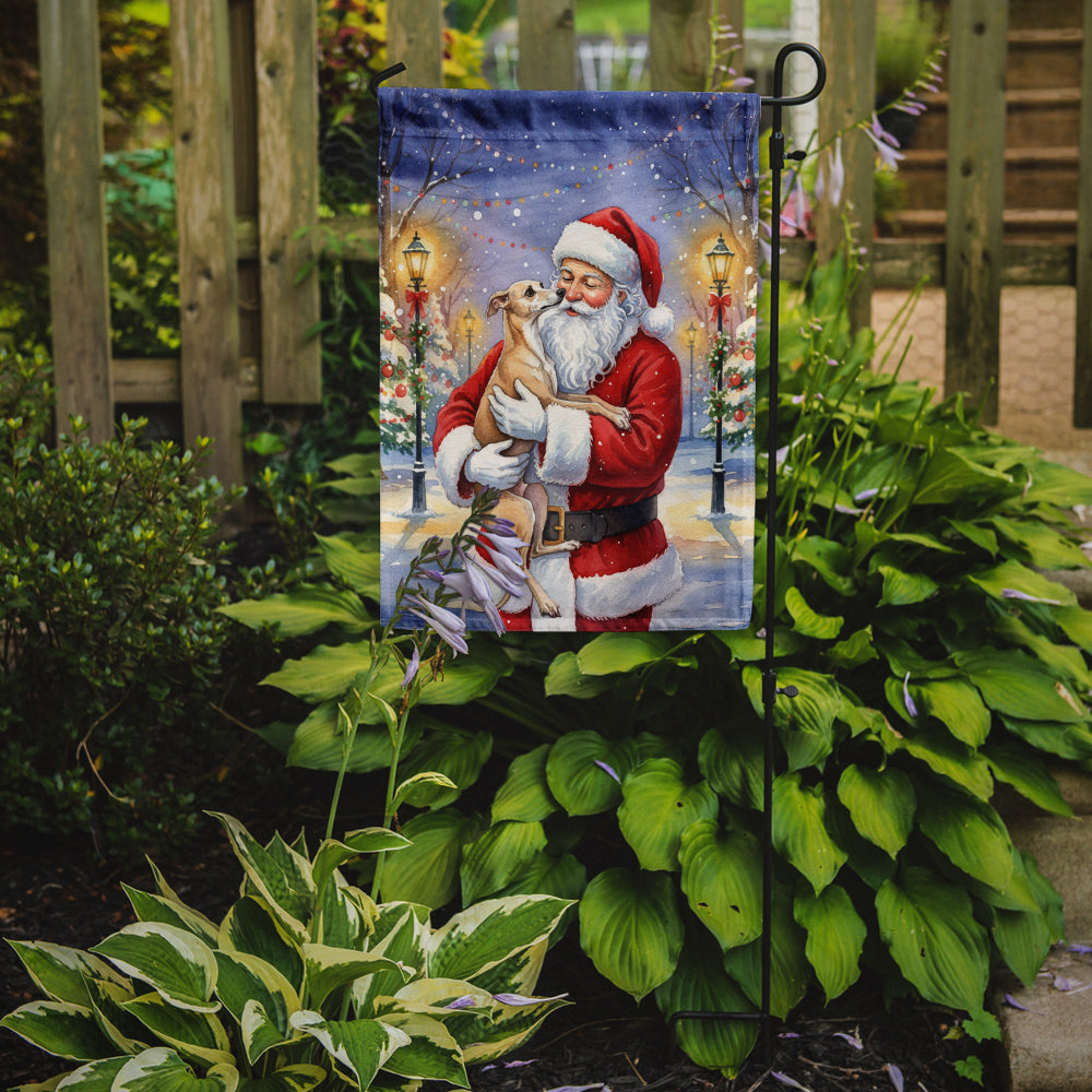 Italian Greyhound with Santa Claus Garden Flag Mailbox Decorative Yard Banner Outside Patio Artwork for Flower Beds, Garden Size, Multicolor