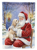 Maltipoo with Santa Claus Garden Flag Mailbox Decorative Yard Banner Outside Patio Artwork for Flower Beds, Garden Size, Multicolor