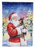 Miniature Pinscher with Santa Claus Garden Flag Mailbox Decorative Yard Banner Outside Patio Artwork for Flower Beds, Garden Size, Multicolor