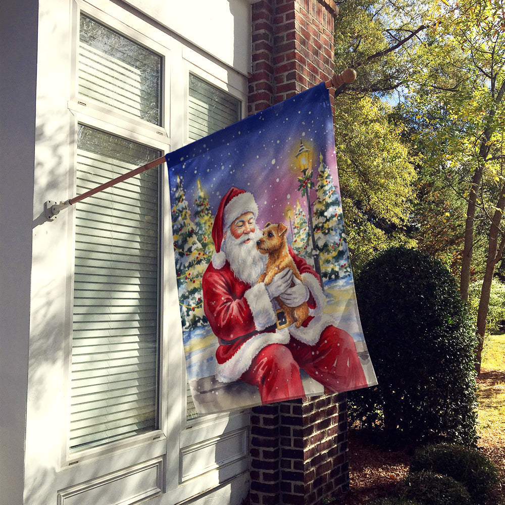 Norfolk Terrier with Santa Claus House Flag 28x40 Porch Sleeve Pole Decorative Outside Yard Banner Artwork Wall Hanging, Polyester