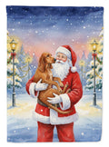 Redbone Coonhound with Santa Claus Garden Flag Mailbox Decorative Yard Banner Outside Patio Artwork for Flower Beds, Garden Size, Multicolor