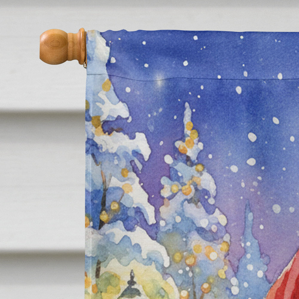 Schnauzer with Santa Claus House Flag 28x40 Porch Sleeve Pole Decorative Outside Yard Banner Artwork Wall Hanging, Polyester