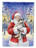 Schnauzer with Santa Claus Garden Flag Mailbox Decorative Yard Banner Outside Patio Artwork for Flower Beds, Garden Size, Multicolor