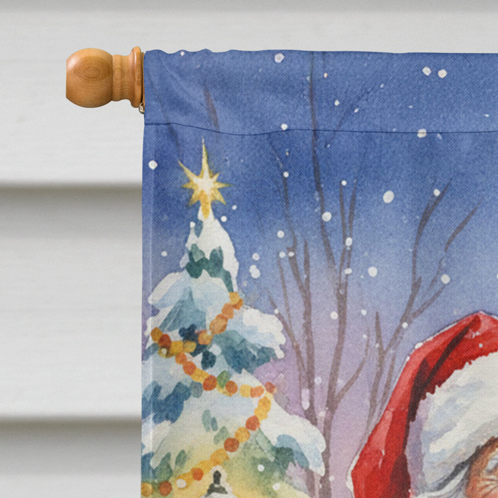 Scottish Deerhound with Santa Claus House Flag 28x40 Porch Sleeve Pole Decorative Outside Yard Banner Artwork Wall Hanging, Polyester