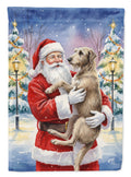 Scottish Deerhound with Santa Claus Garden Flag Mailbox Decorative Yard Banner Outside Patio Artwork for Flower Beds, Garden Size, Multicolor