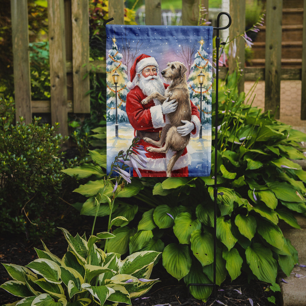 Scottish Deerhound with Santa Claus Garden Flag Mailbox Decorative Yard Banner Outside Patio Artwork for Flower Beds, Garden Size, Multicolor