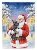 Scottish Terrier with Santa Claus Garden Flag Mailbox Decorative Yard Banner Outside Patio Artwork for Flower Beds, Garden Size, Multicolor