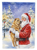 Shar Pei with Santa Claus Garden Flag Mailbox Decorative Yard Banner Outside Patio Artwork for Flower Beds, Garden Size, Multicolor