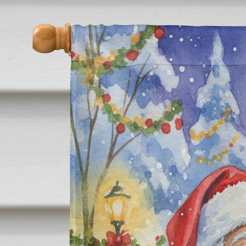 Weimaraner with Santa Claus House Flag 28x40 Porch Sleeve Pole Decorative Outside Yard Banner Artwork Wall Hanging, Polyester