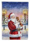 Welsh Springer Spaniel with Santa Claus Garden Flag Mailbox Decorative Yard Banner Outside Patio Artwork for Flower Beds, Garden Size, Multicolor