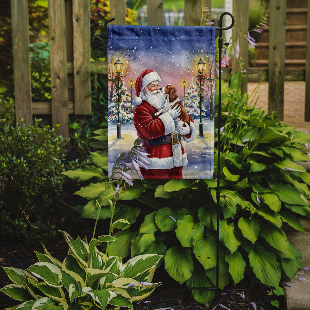 Welsh Springer Spaniel with Santa Claus Garden Flag Mailbox Decorative Yard Banner Outside Patio Artwork for Flower Beds, Garden Size, Multicolor