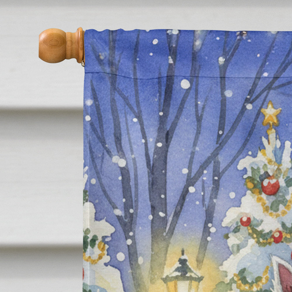 Westie with Santa Claus House Flag 28x40 Porch Sleeve Pole Decorative Outside Yard Banner Artwork Wall Hanging, Polyester