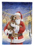 Wirehaired Pointing Griffon with Santa Claus Garden Flag Mailbox Decorative Yard Banner Outside Patio Artwork for Flower Beds, Garden Size, Multicolor