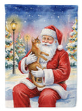 Abyssinian Cat with Santa Claus Garden Flag Mailbox Decorative Yard Banner Outside Patio Artwork for Flower Beds, Garden Size, Multicolor