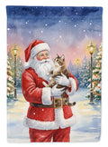 American Bobtail Cat with Santa Claus Garden Flag Mailbox Decorative Yard Banner Outside Patio Artwork for Flower Beds, Garden Size, Multicolor