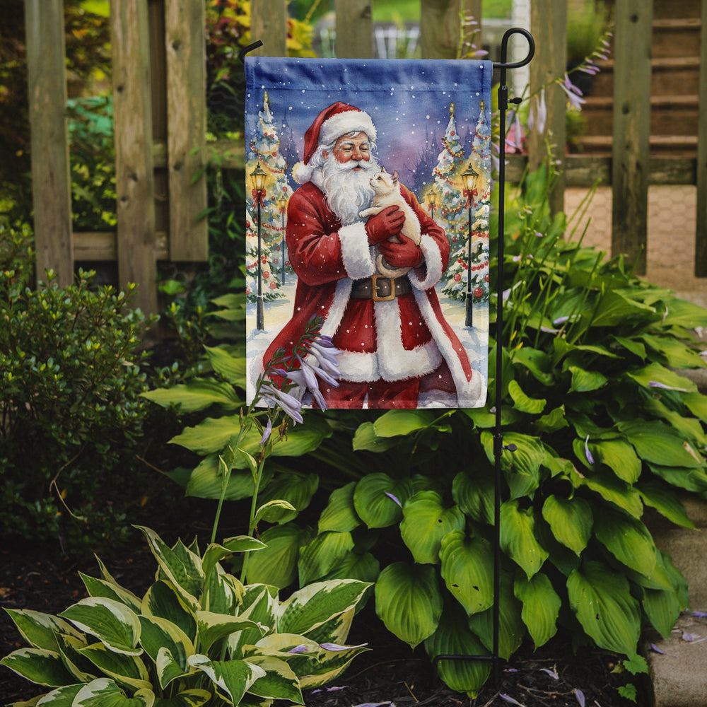 American Curl Cat with Santa Claus Garden Flag Mailbox Decorative Yard Banner Outside Patio Artwork for Flower Beds, Garden Size, Multicolor