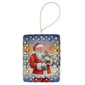 American Shorthair Cat with Santa Claus Porcelain Ornament Christmas Tree Hanging Decorations for Home Christmas Holiday, Rectangle, Gift, Multicolor