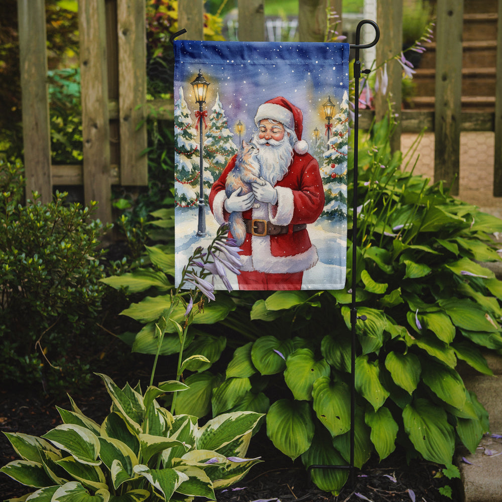 Australian Mist Cat with Santa Claus Garden Flag Mailbox Decorative Yard Banner Outside Patio Artwork for Flower Beds, Garden Size, Multicolor