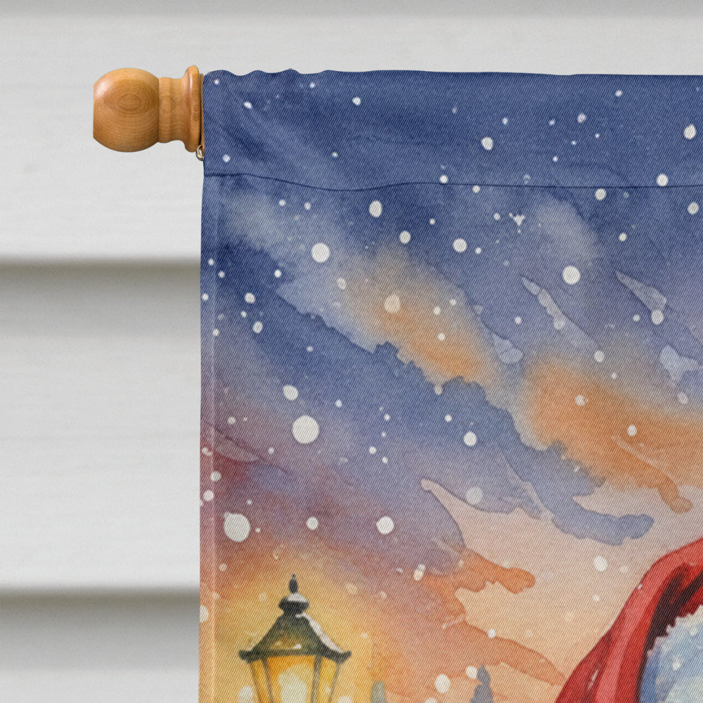 Bengal Cat with Santa Claus House Flag 28x40 Porch Sleeve Pole Decorative Outside Yard Banner Artwork Wall Hanging, Polyester