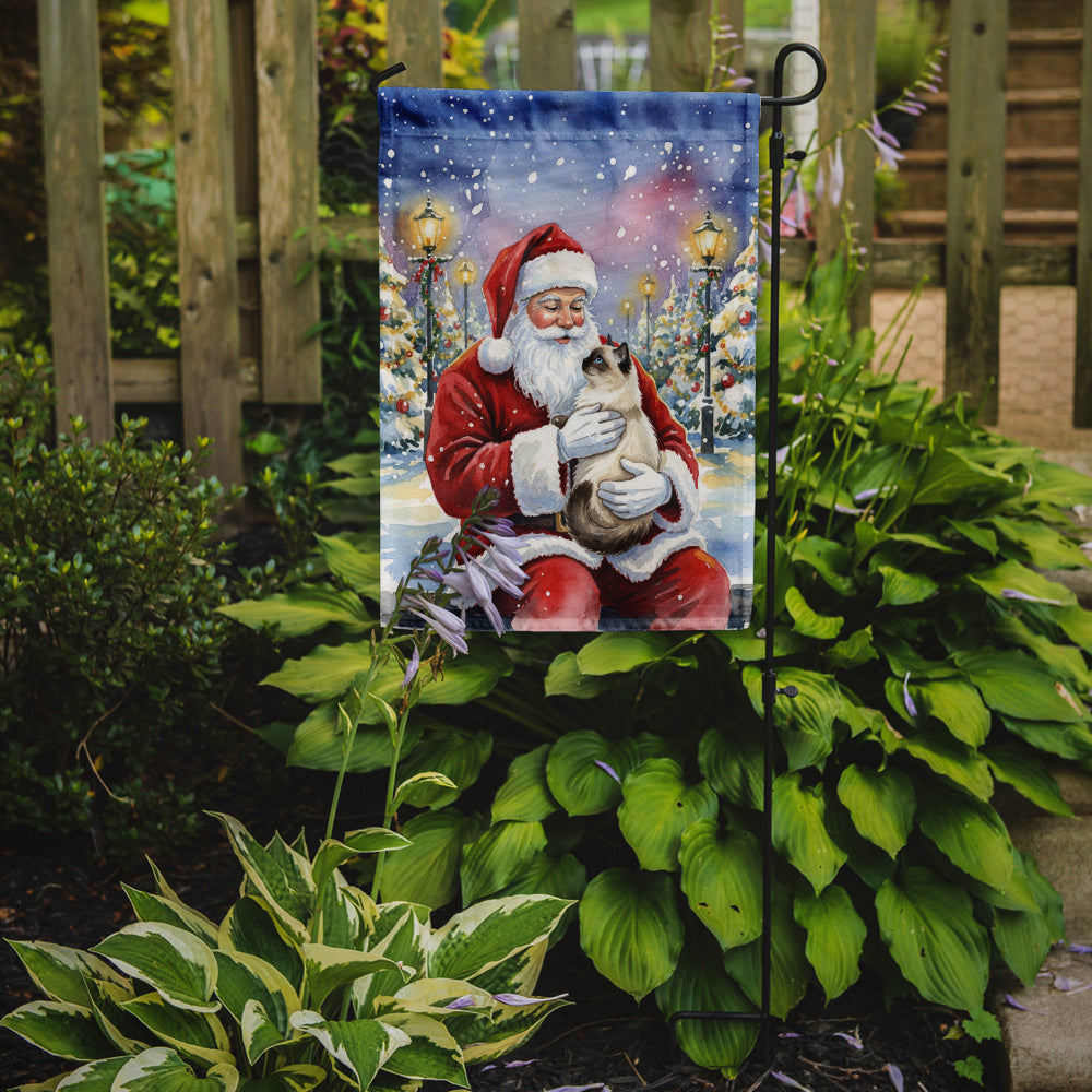 Birman Cat with Santa Claus Garden Flag Mailbox Decorative Yard Banner Outside Patio Artwork for Flower Beds, Garden Size, Multicolor