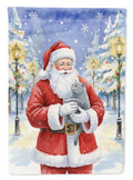 British Shorthair Cat with Santa Claus House Flag 28x40 Porch Sleeve Pole Decorative Outside Yard Banner Artwork Wall Hanging, Polyester