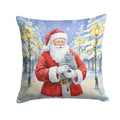British Shorthair Cat with Santa Claus Decorative Throw Pillow 18x18 Indoor Outdoor Accent Cushion, Fabric Cover with Insert for Sofa, Bed, Porch & Living Room