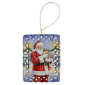 Burmese Cat with Santa Claus Porcelain Ornament Christmas Tree Hanging Decorations for Home Christmas Holiday, Rectangle, Gift, Multicolor