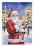 Calico Cat with Santa Claus Garden Flag Mailbox Decorative Yard Banner Outside Patio Artwork for Flower Beds, Garden Size, Multicolor