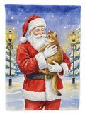 Chausie Cat with Santa Claus Garden Flag Mailbox Decorative Yard Banner Outside Patio Artwork for Flower Beds, Garden Size, Multicolor